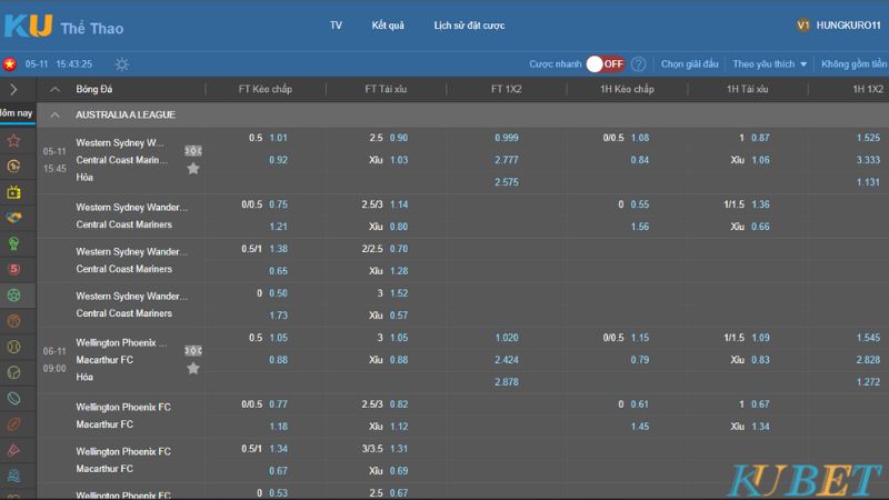 Giao diện Ku thể thao